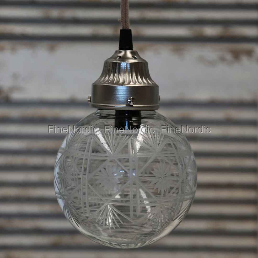 Chic antique loftlampe kugle med mønster fransk blomst à 15 cm Loftslamper blomst