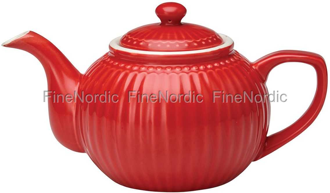 GreenGate Tekande Teapot Alice Red