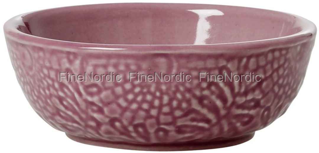 Rice Keramik  Dipsk l Small Embossed  Stoneware Dipping Bowl 