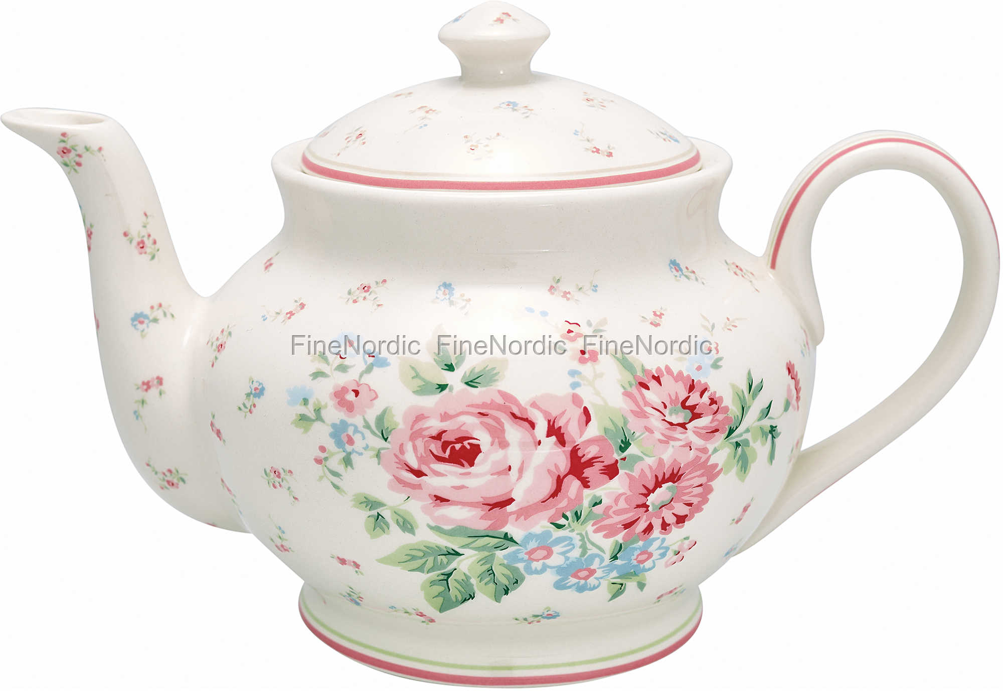 GreenGate Tekande Teapot Round Marley White