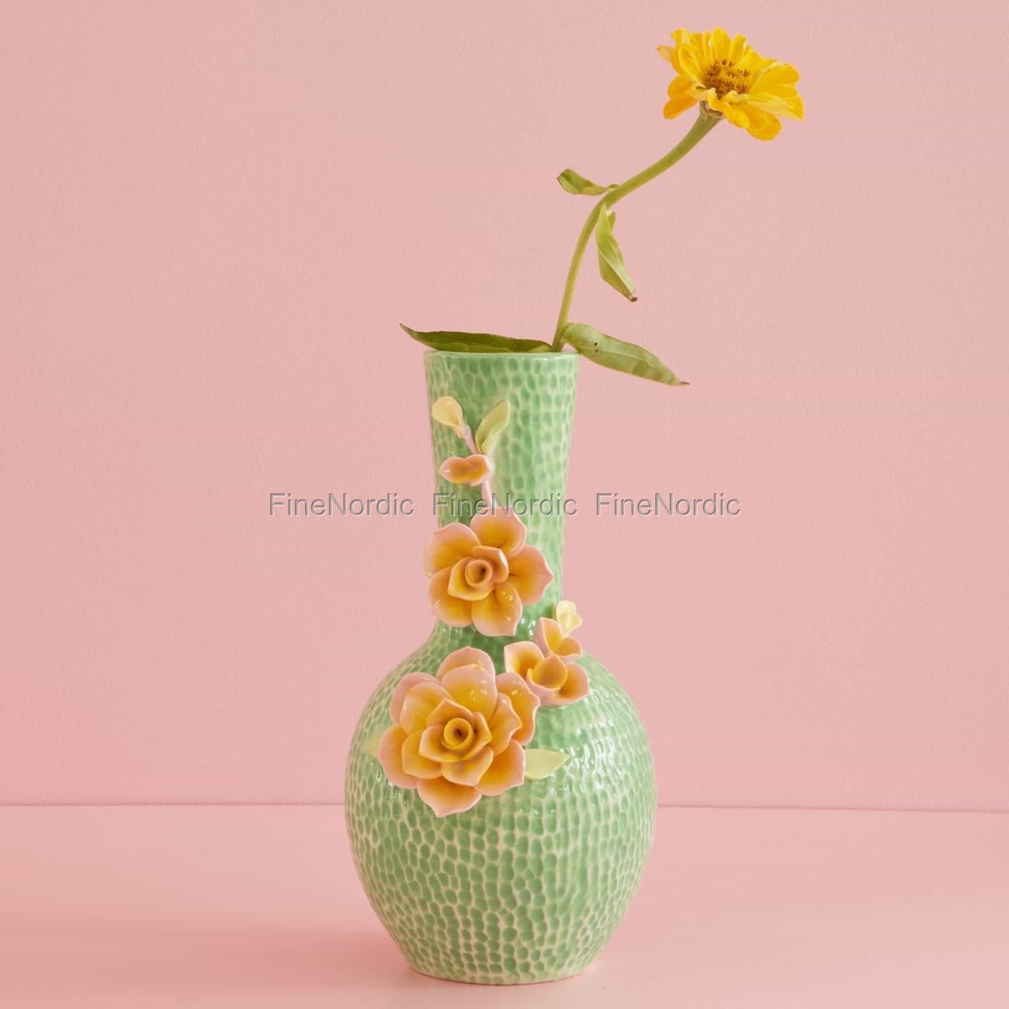 Rice Vase - Blomster Skulptur - Grøn